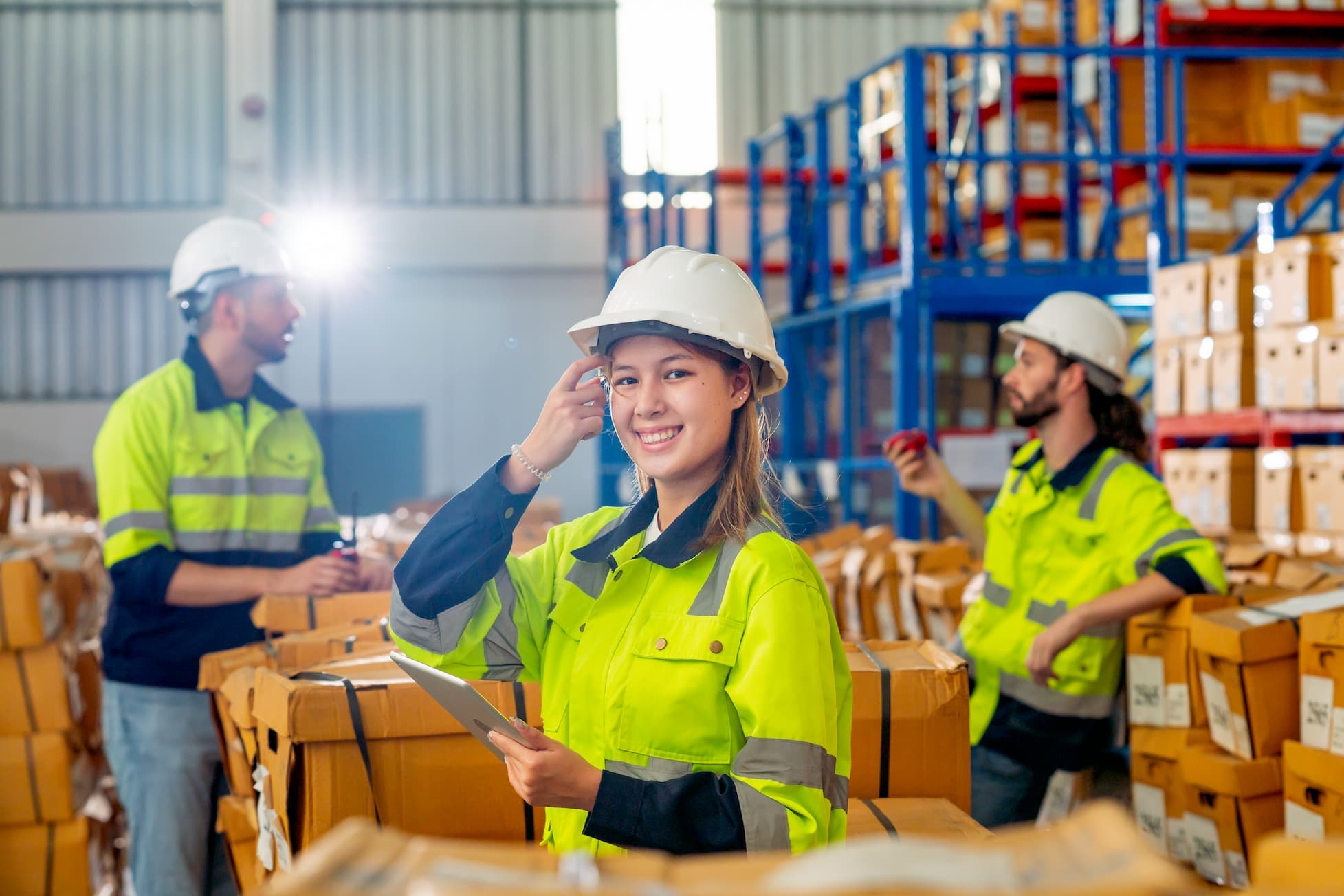 Pretty Young Warehouse Worker Woman